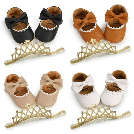 Baby Girl Shoes Non Slip Soft Sole PU Leather Infant Toddler Mary Jane Flats Bowknot First Walker Crib Dress Shoes with Headband 
Baby Girl Shoes Non Slip Soft Sole PU Leather Infant Toddler Mary Jane Flats Bowknot First Walker Crib Dress Shoes with Headband