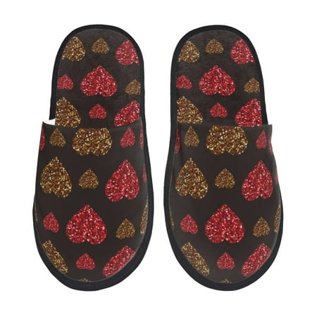 Honeii Gold Glitter Heart print Slippers Memory Foam House Bedroom Slippers for Women and Men Fuzzy Plush Comfy Faux Fur Lined Slide Shoes-Medium
Honeii Gold Glitter Heart print Slippers Memory Foam House Bedroom Slippers for Women and Men Fuzzy Plush Comfy Faux Fur Lined Slide Shoes-Medium