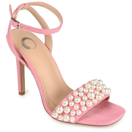 Journee Collection Womens Romey Buckle High Stiletto Open Toe Pumps