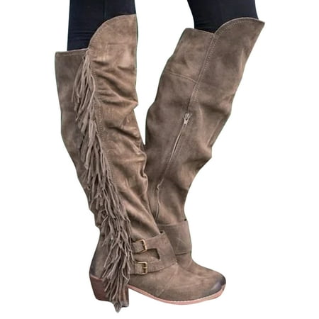 Woobling Womens Slouch Booties Mid Heel Knee High Boots Tassel Fringe Boot Outdoor Winter Shoes Non-slip Tall Bootie Block Comfort Khaki 7.5
Woobling Womens Slouch Booties Mid Heel Knee High Boots Tassel Fringe Boot Outdoor Winter Shoes Non-slip Tall Bootie Block Comfort Khaki 7.5