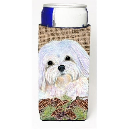 Maltese On Faux Burlap With Pine Cones Michelob Ultra bottle sleeve for Slim Can 
Maltese On Faux Burlap With Pine Cones Michelob Ultra bottle sleeve for Slim Can