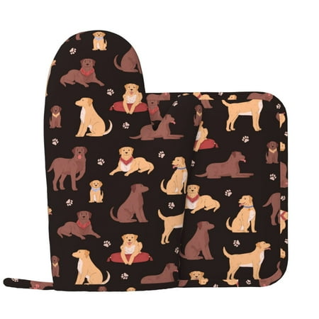 Oven Mitts and Pot Holders Sets - Chocolate Labrador Retriever Dog Heat Resistant Silicone Oven Gloves (Left Glove) with Non-Slip Silicone Surface and hot pads for kitchen Baking Cooking
Oven Mitts and Pot Holders Sets - Chocolate Labrador Retriever Dog Heat Resistant Silicone Oven Gloves (Left Glove) with Non-Slip Silicone Surface and hot pads for kitchen Baking Cooking