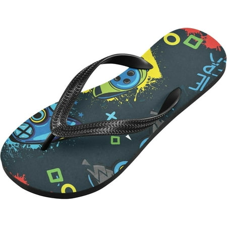 

Gamepad Controller Flip Flop Casual Non-slip Thong Sandals for Women Men Beach XS (32-33) Summer Slippers