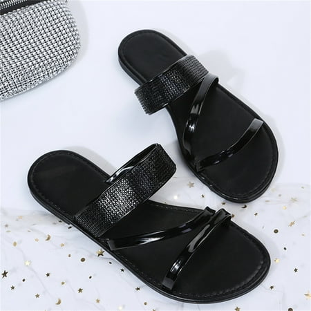 Cathalem Mountain Sole Sandals for Women Solid Sandals Shoes Rhinestone Fashion Ladies Flat Color Roman Shoes Women s sandals Sandal Black 9
Cathalem Mountain Sole Sandals for Women Solid Sandals Shoes Rhinestone Fashion Ladies Flat Color Roman Shoes Women s sandals Sandal Black 9