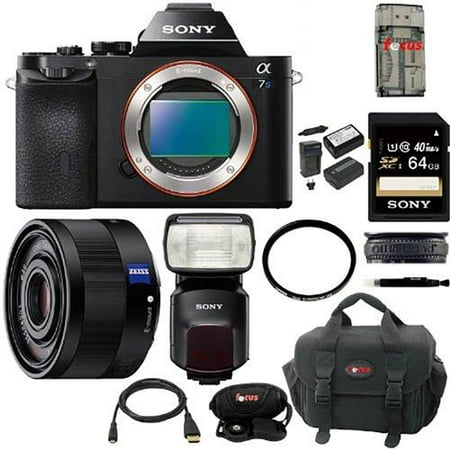 Sony a7S Full Frame Digital Camera w/ SEL35F28Z lens, HVLF60M Flash Kit