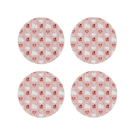 Coasters Set of 4 - Cartoon Cute Alpacas Love Pink Drink Coasters for Tabletop Protection Leather Coasters for Living Room Decor and Housewarming Gift Round Shape
Coasters Set of 4 - Cartoon Cute Alpacas Love Pink Drink Coasters for Tabletop Protection Leather Coasters for Living Room Decor and Housewarming Gift Round Shape