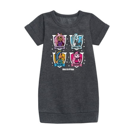 Monster High - Character Grid - Toddler And Youth Girls Fleece Dress