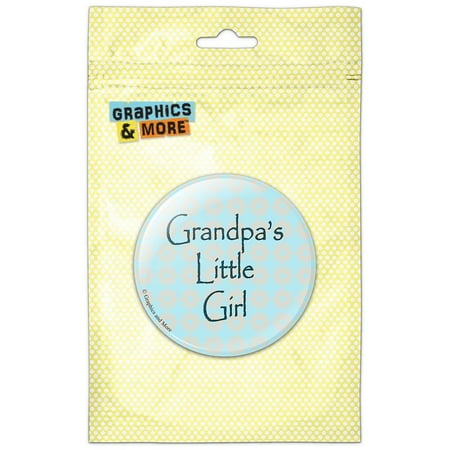 Grandpa s Little Girl Teal with Flowers Refrigerator Button Magnet