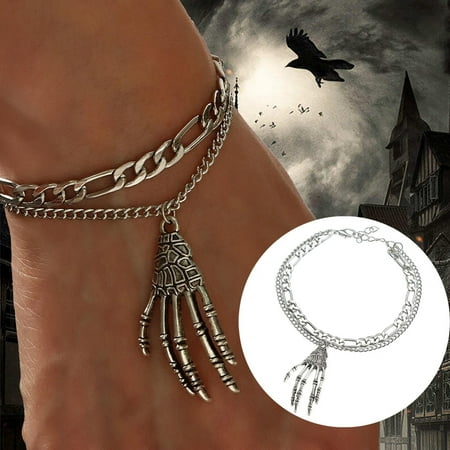 Siaonvr Fashion Classic Bracelet Horror Metal Grimhold Pendant Double Silver Chain Bracelet Halloween Bracelet
Siaonvr Fashion Classic Bracelet Horror Metal Grimhold Pendant Double Silver Chain Bracelet Halloween Bracelet