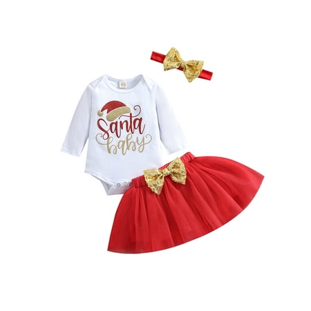 BrilliantMe Christmas Kids Baby Girls Letter Long Sleeve Romper and Gauze Short Skirt & Headband Red 0-3 Months
BrilliantMe Christmas Kids Baby Girls Letter Long Sleeve Romper and Gauze Short Skirt & Headband Red 0-3 Months