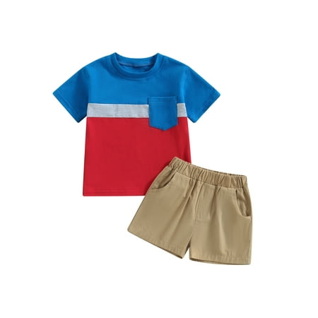 Bagilaanoe 2pcs Toddler Baby Boy Short Pants Set Contrast Color Short Sleeve T-Shirt Tops + Shorts 6M 12M 18M 24M 3T Kids Summer Outfits
Bagilaanoe 2pcs Toddler Baby Boy Short Pants Set Contrast Color Short Sleeve T-Shirt Tops + Shorts 6M 12M 18M 24M 3T Kids Summer Outfits