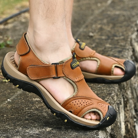 Men‘s Sandals Leather Durable Non Slip Outdoor Hiking Trekking Sandals Comfy Beach Water Shoes Spring And Summer
Men‘s Sandals Leather Durable Non Slip Outdoor Hiking Trekking Sandals Comfy Beach Water Shoes Spring And Summer