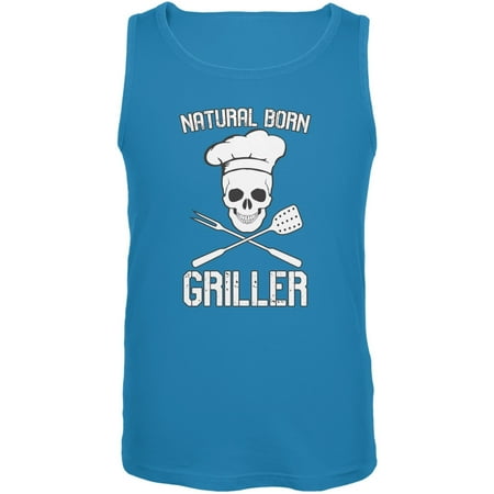 Natural Born Griller Turquoise Adult Tank Top