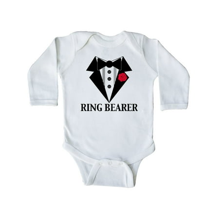 Inktastic Tuxedo Ring Bearer Gift Baby Boy Long Sleeve Bodysuit