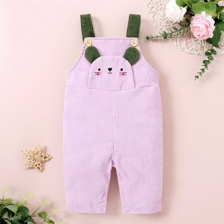 SELONE Kids Overalls Toddler Clothing 0-12M Sleeveless Toddler Infant Baby Girls Cartoon Suspender Pants Jumpsuit Clothes Kids Jumpsuits Toddler Rompers Everyday Weddings to Holiday Parties Purple 70