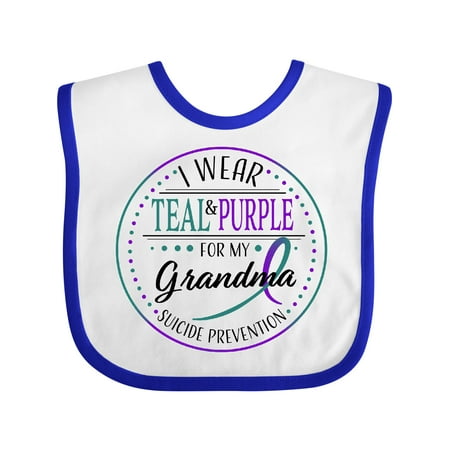Inktastic Suicide Prevention- I Wear Teal and Purple for My Grandma Gift Baby Boy or Baby Girl Bib
Inktastic Suicide Prevention- I Wear Teal and Purple for My Grandma Gift Baby Boy or Baby Girl Bib