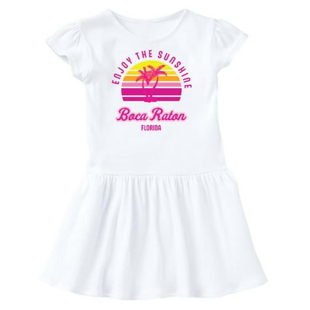 

Inktastic Summer Enjoy the Sunshine Boca Raton Florida in Pink Gift Toddler Girl Dress