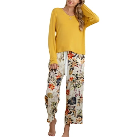 Frontwalk Pajamas Sets for Women Two Piece Outfits Tops And Pants Loose Sleepwear Pjs Home Clothes Nightwear Set
Frontwalk Pajamas Sets for Women Two Piece Outfits Tops And Pants Loose Sleepwear Pjs Home Clothes Nightwear Set
