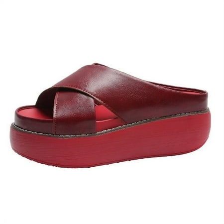 Sandals for Women Soft Leather Wedges Slip on Sandal Vintage Casual Summer Open Toe Low Heel Slipper Flat Shoes
Sandals for Women Soft Leather Wedges Slip on Sandal Vintage Casual Summer Open Toe Low Heel Slipper Flat Shoes