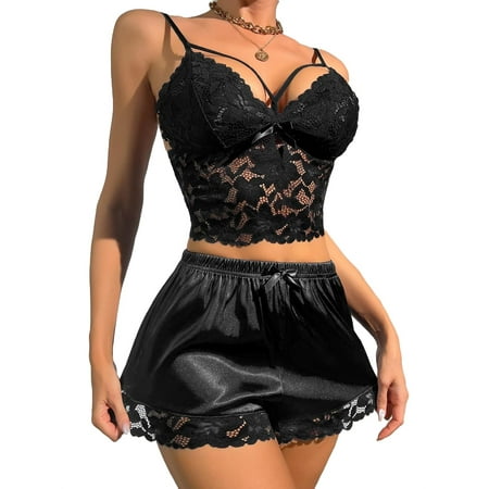 Sexy Solid Spaghetti Strap Short Sets Sleeveless Black Womens Pajama Sets (Women s)
Sexy Solid Spaghetti Strap Short Sets Sleeveless Black Womens Pajama Sets (Women s)