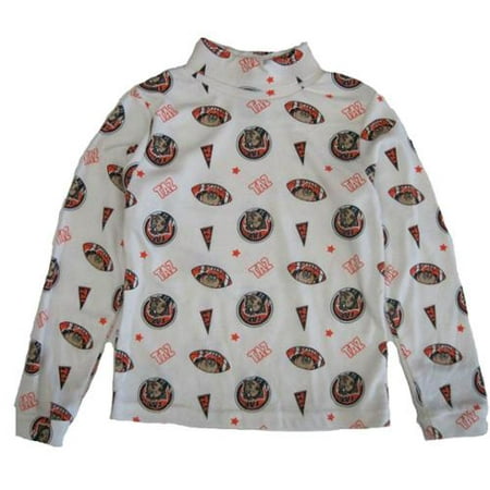Little Boys White Red Taz All-Over Print Turtle Neck Cotton Top 4-7