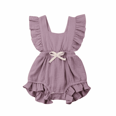 Wish Baby Girl Ruffled Sleeveless Romper Casual Summer Jumpsuit Cotton Clothes --- Purple Gray(Size 100) S715
Wish Baby Girl Ruffled Sleeveless Romper Casual Summer Jumpsuit Cotton Clothes --- Purple Gray(Size 100) S715