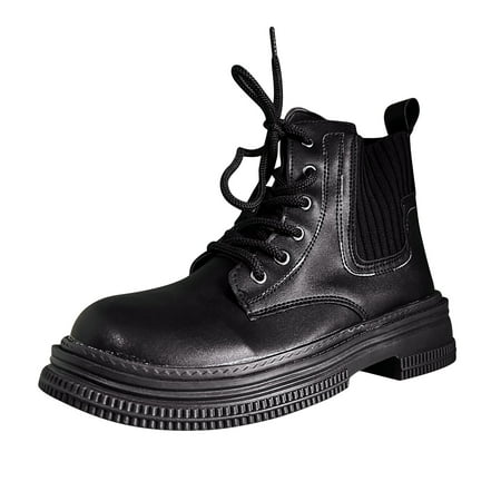 Ladies Fashion Solid Color Leather Elastic Cloth Patchwork Lace Up Thick Heel Short Boots
Ladies Fashion Solid Color Leather Elastic Cloth Patchwork Lace Up Thick Heel Short Boots