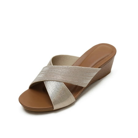 Rotosw Ladies Foobeds Slip On Wedge Sandal Summer Sandals Comfort Bohemian Slides Travel Non-Slip Casual Shoes Gold 8.5
Rotosw Ladies Foobeds Slip On Wedge Sandal Summer Sandals Comfort Bohemian Slides Travel Non-Slip Casual Shoes Gold 8.5
