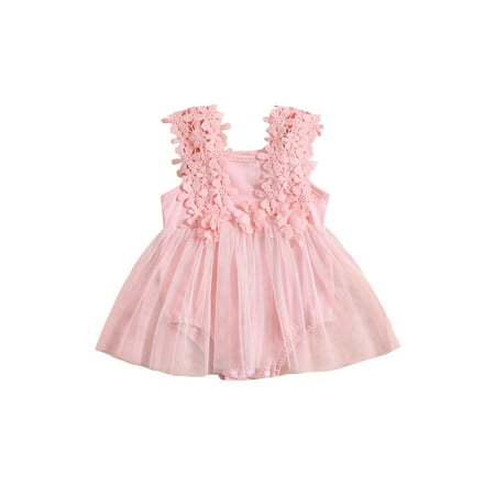 Arvbitana Newborn Infant Baby Girls Romper Dress Lace Flower Tulle Dress Sleeveless Mesh Jumpsuit Summer Casual Bodysuit 0-24 Months
Arvbitana Newborn Infant Baby Girls Romper Dress Lace Flower Tulle Dress Sleeveless Mesh Jumpsuit Summer Casual Bodysuit 0-24 Months