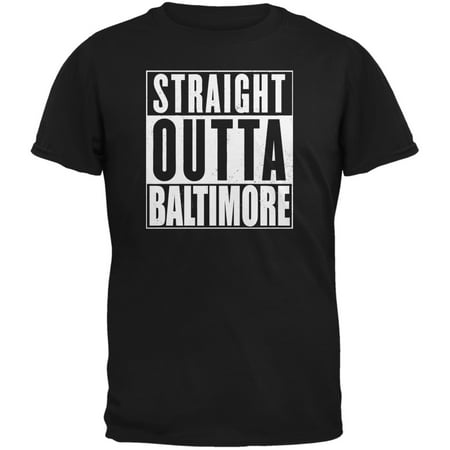 Straight Outta Baltimore Black Adult T-Shirt
