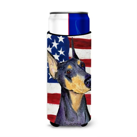 USA American Flag with Doberman Ultra Beverage Insulators for slim cans SS4022MUK
USA American Flag with Doberman Ultra Beverage Insulators for slim cans SS4022MUK