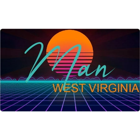 Man West Virginia 4 X 2.25-Inch Fridge Magnet Retro Neon Design