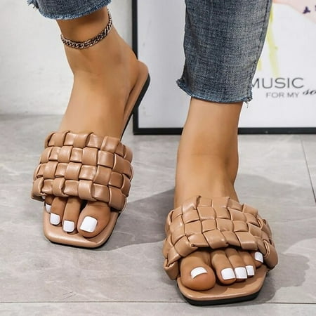 CoCopeaunt PU Leather Braided Women Slippers Summer Square Toe Flat Slides Shoes Soft Beach Sandals Woman Orthopedic Flip Flops Plus Size
CoCopeaunt PU Leather Braided Women Slippers Summer Square Toe Flat Slides Shoes Soft Beach Sandals Woman Orthopedic Flip Flops Plus Size