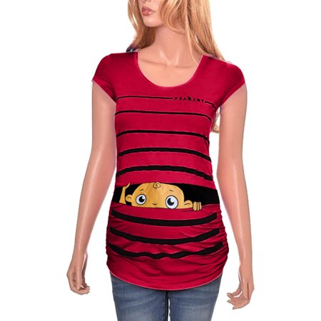 Maternity Shirts Long Short Sleeve Maternity Cute Funny Baby Print Striped Short Sleeve T-shirt Pregnant Tops Womens Maternity Tunic
Maternity Shirts Long Short Sleeve Maternity Cute Funny Baby Print Striped Short Sleeve T-shirt Pregnant Tops Womens Maternity Tunic
