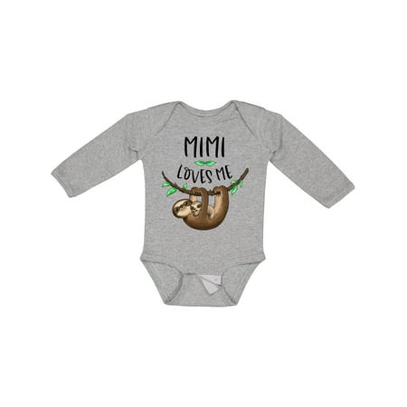 Inktastic Mimi Loves Me Cute Sloth and Baby Gift Baby Boy or Baby Girl Long Sleeve Bodysuit