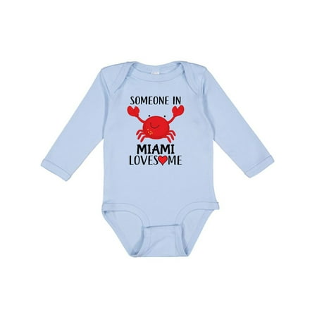 Inktastic Someone in Miami Loves Me Gift Baby Boy or Baby Girl Long Sleeve Bodysuit