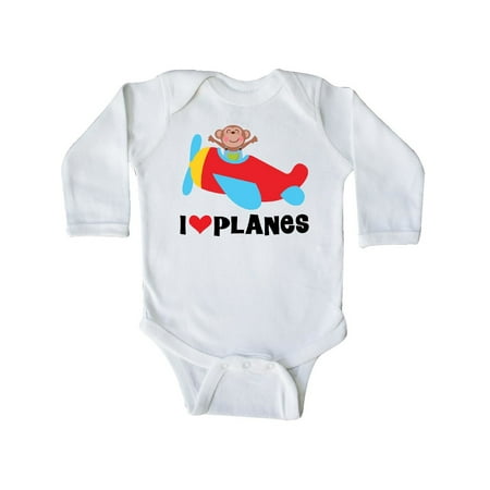 Inktastic Airplane I Love Planes Gift Baby Boy Long Sleeve Bodysuit