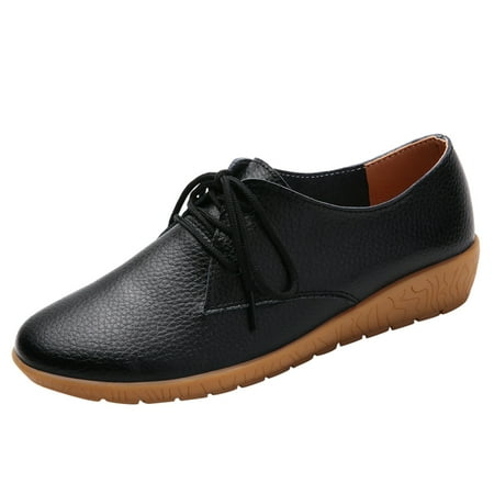 Fsqjgq Womens Shoes Women Shoes Small White Shoes with Flat Soles Women Students Leather Shoes Women Large Casual Shoes Women Black 41