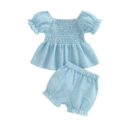 Baby Girl Summer Outfit Stripe Short Puff Sleeve Ruched Dress Tops Elastic Waist Shorts 2Pcs Clothes Set
Baby Girl Summer Outfit Stripe Short Puff Sleeve Ruched Dress Tops Elastic Waist Shorts 2Pcs Clothes Set