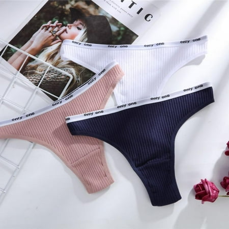 3 Pack Women Low-Rise Solid Thongs Elastic Waistband Ribbed Panties Lingerie Breathable Cotton Thongs Panty Ladies Intimates
3 Pack Women Low-Rise Solid Thongs Elastic Waistband Ribbed Panties Lingerie Breathable Cotton Thongs Panty Ladies Intimates
