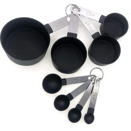 8-Piece Black Measuring Tools - 4 Measuring Cups \\/ 4 Measuring Spoons Nylon Measuring Cup and Spoon with Metal Handles
8-Piece Black Measuring Tools - 4 Measuring Cups \\/ 4 Measuring Spoons Nylon Measuring Cup and Spoon with Metal Handles