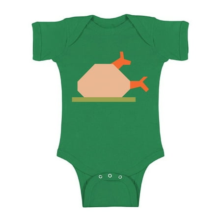 Awkward Styles Thanksgiving Baby Bodysuit Turkey Dinner Romper