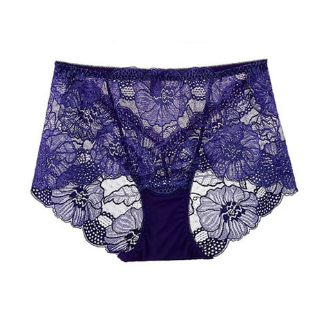 Women s Seamless Lace Panties Breathable Comfortable Quick-drying Underwear Soft Hip Lift Panties M Dark Blue