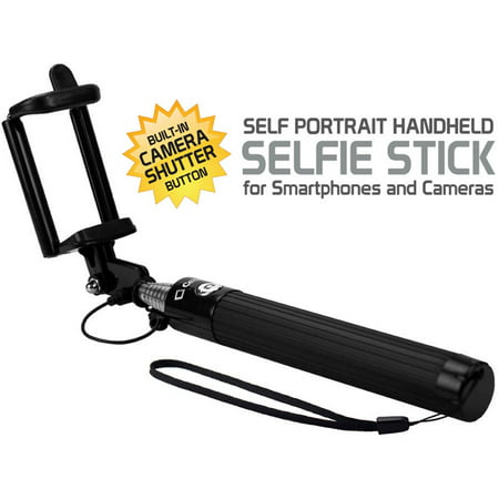 Self-Portrait Handheld Selfie Stick for Smartphones and Cameras, Black