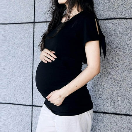 Short Sleeve Side Ruched Pregnancy Top Side Tie Bow Women Maternity Shirt 
Short Sleeve Side Ruched Pregnancy Top Side Tie Bow Women Maternity Shirt