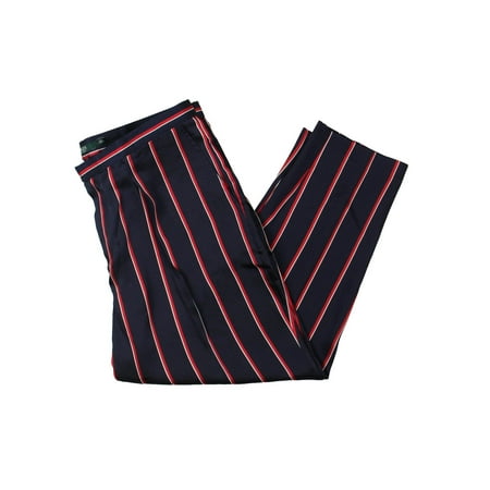 Lauren Ralph Lauren Womens Crepe Striped Skinny Pants