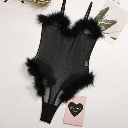 Knosfe Feather Lingerie Babydoll for Women Plush Sleepwear Teddy Mesh Strap Sexy Bodysuit
Knosfe Feather Lingerie Babydoll for Women Plush Sleepwear Teddy Mesh Strap Sexy Bodysuit