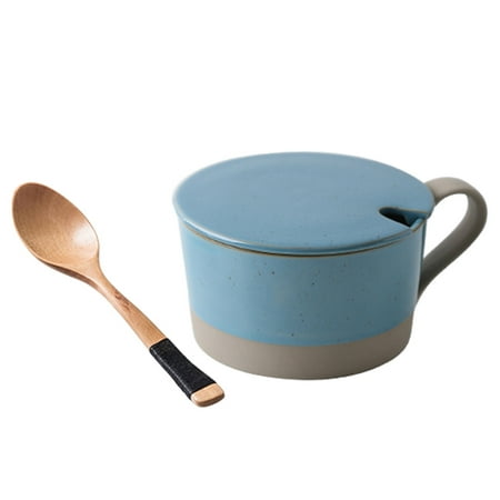 Qeeadeea Ceramic Soup Cup With Lid And Handle Small Breakfast Bowl With Spoon Dessert Colorful Ceramic Soup Mug Microwave Safe.-blue-450ml
Qeeadeea Ceramic Soup Cup With Lid And Handle Small Breakfast Bowl With Spoon Dessert Colorful Ceramic Soup Mug Microwave Safe.-blue-450ml