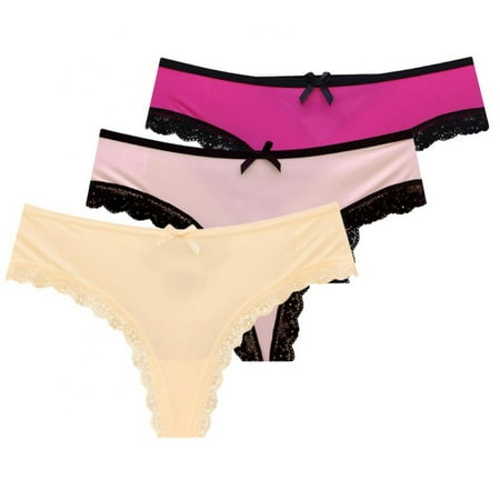 3-Pack Women Lace Thongs Low Rise Criss-cross Underwear Lace Panties V-Back Seamless Thongs
3-Pack Women Lace Thongs Low Rise Criss-cross Underwear Lace Panties V-Back Seamless Thongs