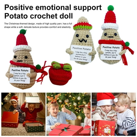Tnobhg 1/2Pcs Crocheted Potato Doll Positive Life Knitted Holding Card Potato Figurine Mini Christmas Desktop Centerpiece for Party Decor
Tnobhg 1/2Pcs Crocheted Potato Doll Positive Life Knitted Holding Card Potato Figurine Mini Christmas Desktop Centerpiece for Party Decor